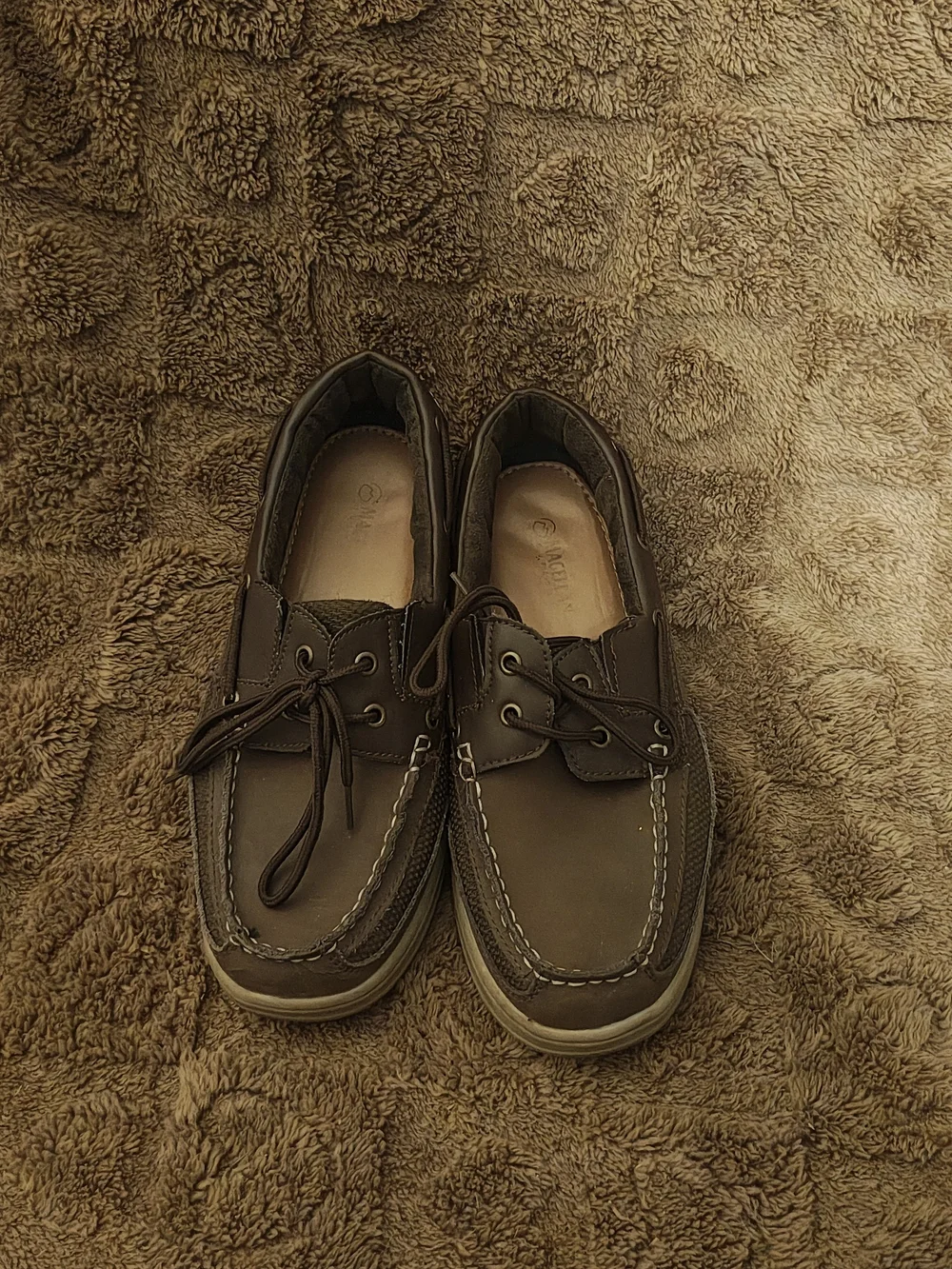 Magellan Men's Brown Leather Boat Shoes